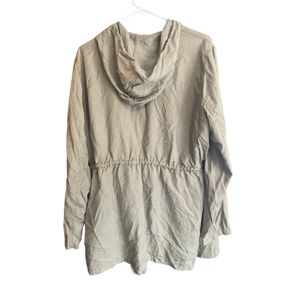 Simply Emma Womens Plus Size 1X Hooded Drawstring Waist Barn Jacket Full Zip - Picture 3 of 9
